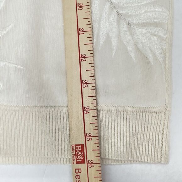 Tommy Bahama Womens Cashmere Sweater Medium Silk Front Cream Fronds Falling Palm - Picture 6 of 9